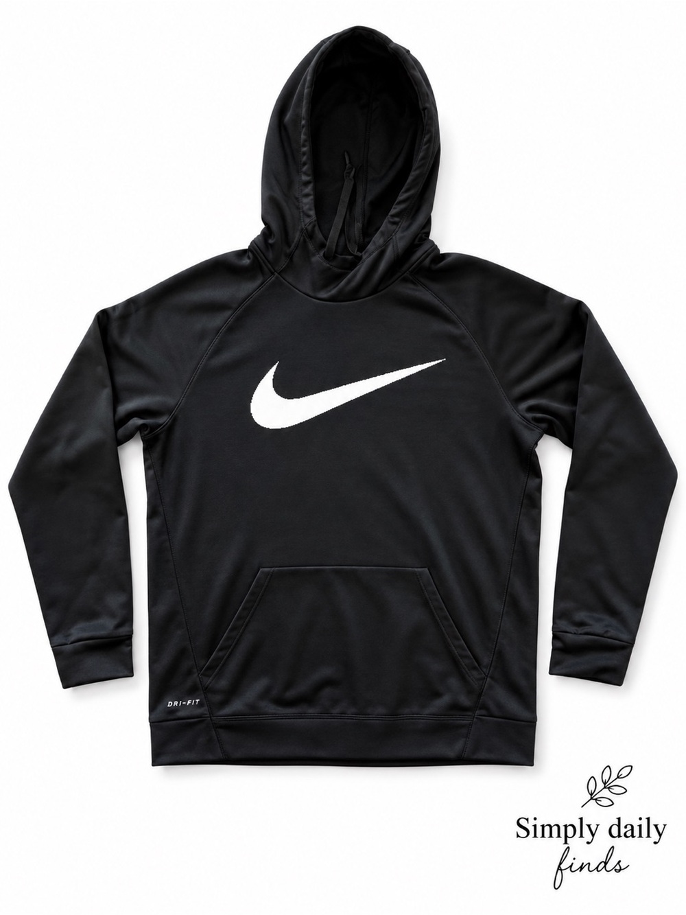 Nike Black Hoodie with White Swoosh